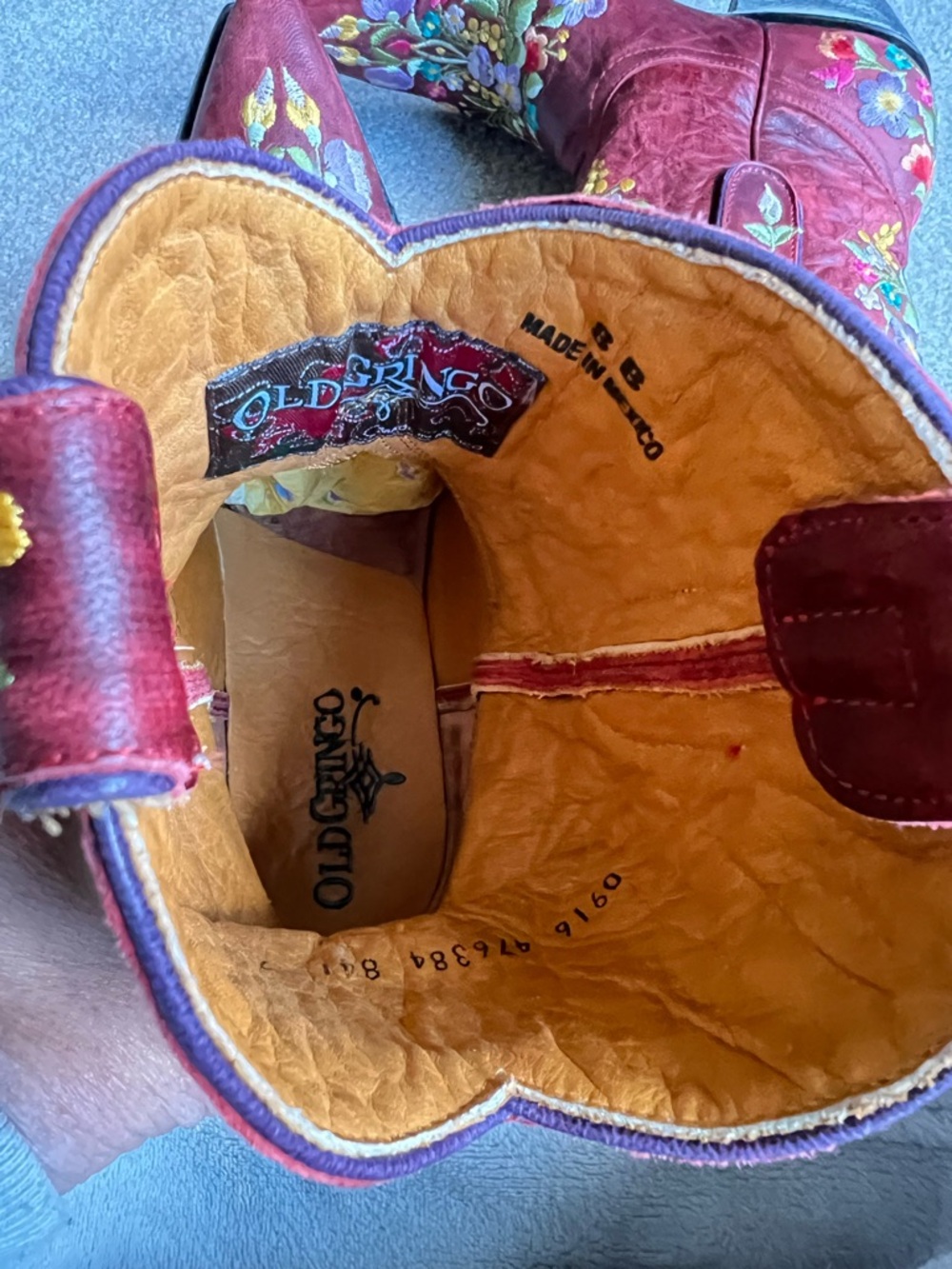 Price firm- Old Gringo 8 B Sora Floral Western Cowboy Boots Christmas Halloween - Picture 12 of 14